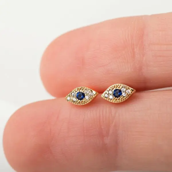 Wholesale Simple Style Geometric Plating Copper Artificial Gemstones Earrings Ear Studs