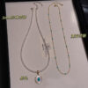 Wholesale Turquoise Pearl Necklace Stacked Women's Accessories Clavicle Chain Summer High-End Light Luxury Niche Pendant Necklace Jewelry