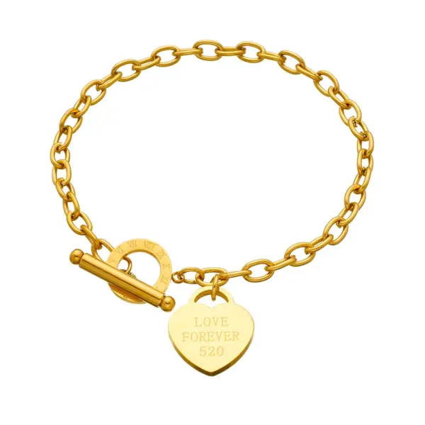 Wholesale Simple Style Classic Style Heart Shape 304 Stainless Steel Stainless Steel Bracelets In Bulk