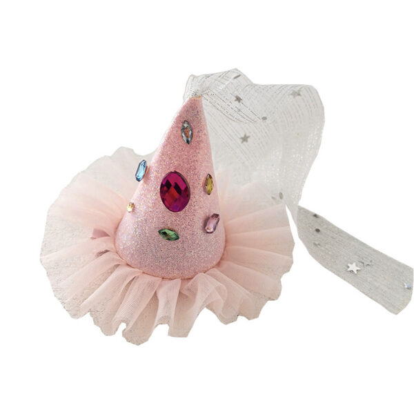 oly-8d67fd2fa92554c3881498225fd8563f Wholesale Princess Style Super Fairy Mesh Ribbon Rhinestone Party Birthday Hat Hair Clip Christmas Headwear Holiday Atmosphere