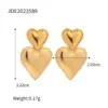 304 Stainless Steel Heart Shape PVD Coated 18K Gold Plated Simple Style Plating Gold Drop Earrings