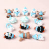 oly-8d6cdc21f6ddc5333ad53fff3814a091 Wholesale New Christmas 3D Cartoon Silicone Reindeer Beads DIY Keychains, Men's and Women's Bracelet Accessories, Snowman Beads