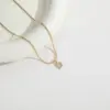 Wholesale 14K Gold Plated Letter 304 Stainless Steel Copper Classic Style 304 Stainless Steel Lobster Trigger Clasp Closure Pendant Necklace