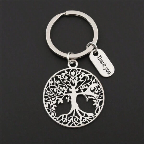 Wholesale Fashion vintage life tree thankyou pendant keychain gift handmade party souvenir jewelry