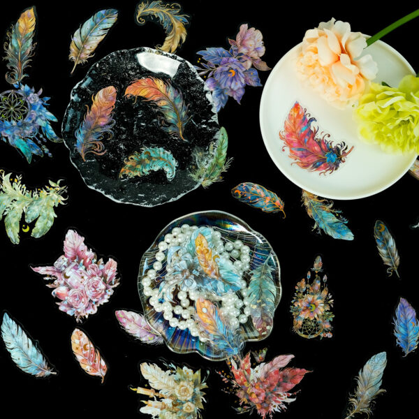 oly-8d739655d2cb616704b389fad36ca855 Wholesale 30 Pet Stickers, Literary Retro Ins Style Handbook DIY Collage Decorative Material Base Hot Stamping Sticker New Style