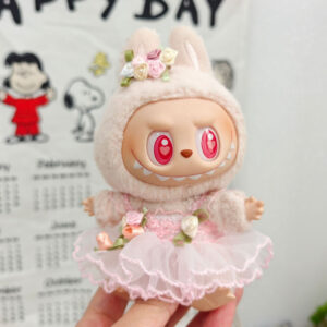 Pink floral fairy dress (doll not included) / 15cm Sitting Party Pendant
