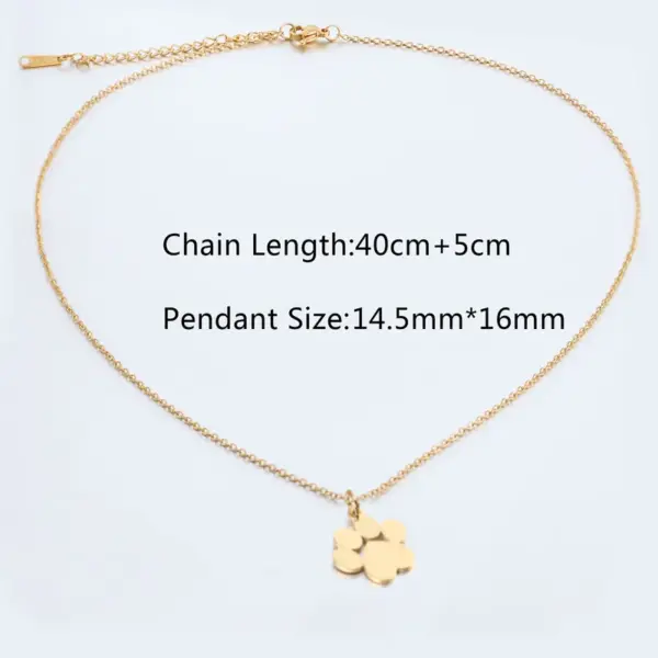 Wholesale Jewelry Modern Style Paw Print 304 Stainless Steel Plating Pendant Necklace Cable Chain