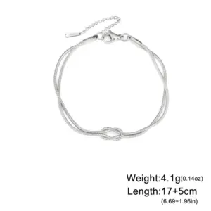 Steel Color 1.2MM Soft Snake Chain Twist Knot