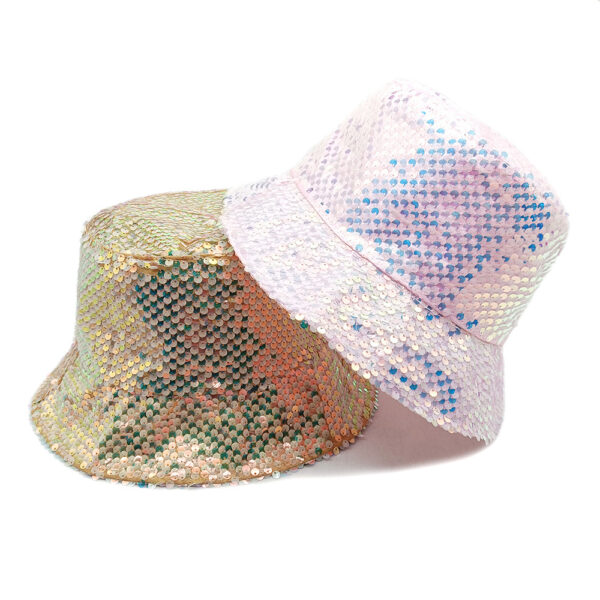 Wholesale Foreign trade new women's fashion color sequin cap face small double-sided sun hat European and American personality sunscreen fisherman hat