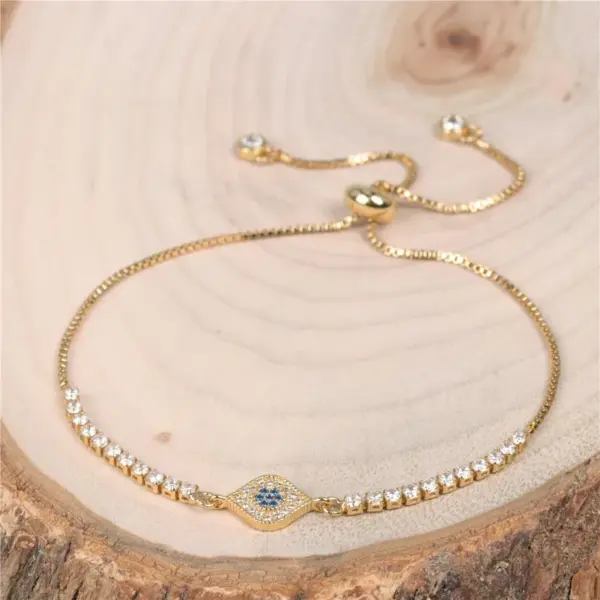 Wholesale Jewelry Fashion Geometric Copper Artificial Gemstones Diamond Bracelets