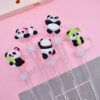 Wholesale Random 10pcs 8/10MM cute panda dust plug DIY cup straw accessories