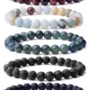 Wholesale Ethnic Style Solid Color Natural Stone Agate Beaded Bracelets
