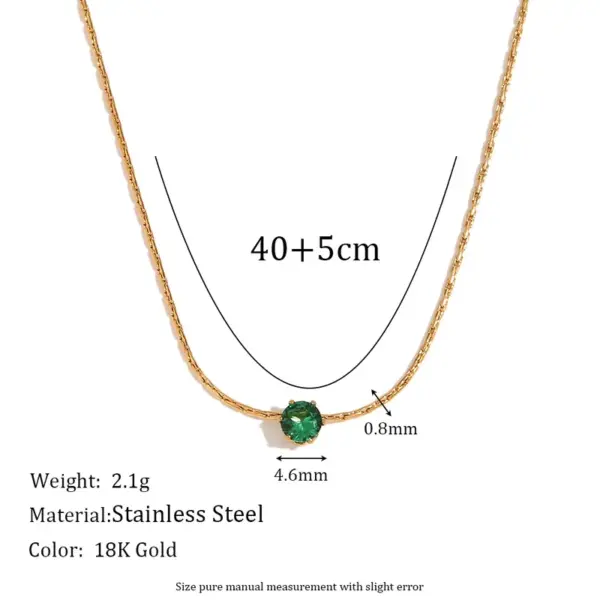 PVD Coated Real Gold Plated 18K Gold Round 304 Stainless Steel Simple Style Classic Style Waterproof Non Tarnish 304 Stainless Steel Necklace