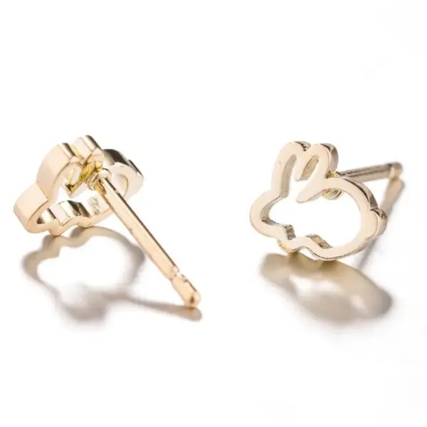 Ion Plating (IP) Real Gold Plated Letter Cat Elephant Stainless Steel Simple Style Waterproof Non Tarnish Ear Studs