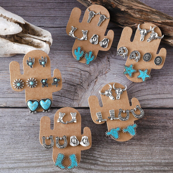 oly-8da60320bda0334386cd05f94e716d0d Wholesale European and American Style Fashionable Cool Style Boots Hat Earrings Turquoise Cactus Four-piece suit Women