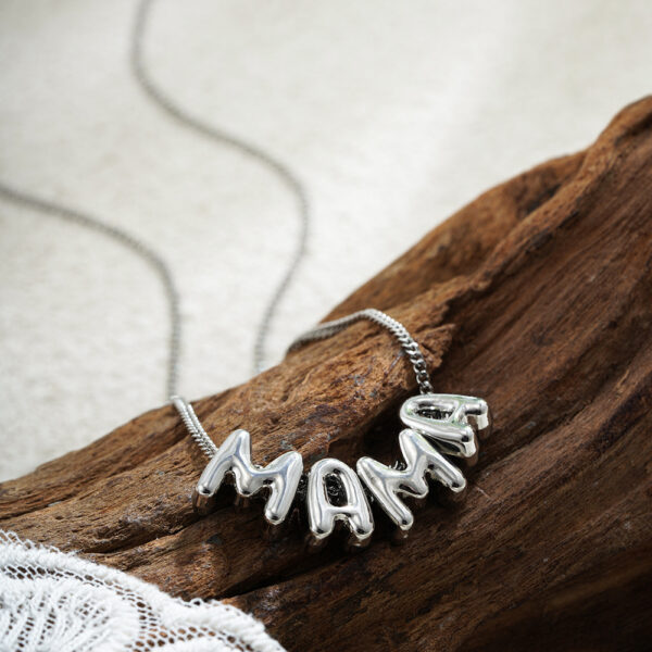 Wholesale European and American Cross Border Stainless Steel 18k Gold Rose Gold MAMA Mother's Day Gift DIY Alphabet Necklace Amazon Jewelry