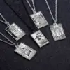 Retro Geometric Stainless Steel Pendant Necklace Plating Stainless Steel Necklaces 1 Piece