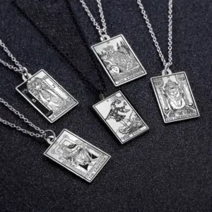 Retro Geometric Stainless Steel Pendant Necklace Plating Stainless Steel Necklaces 1 Piece