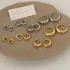 1 Pair Basic O-Shape Round 304 Stainless Steel 18K Gold Plated Earrings