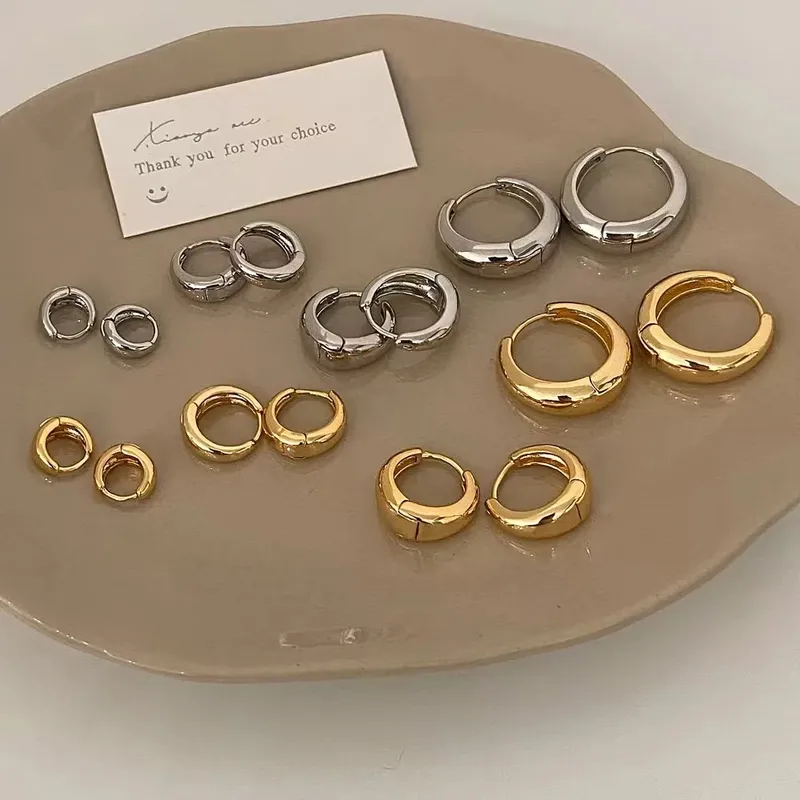 Wholesale 304 Stainless Steel 18K Gold Plated Round O-Shape Earrings for Women