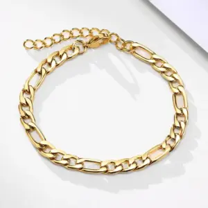 Figaro Bracelet: Gold / 5MM