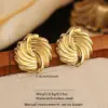 Elegant Sun Turbine Design Earrings Pair For Ladies Casual Wear Vacation Photography Stylish Geometric Pattern Stainless Steel