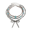 Wholesale European and American Bohemian Handmade Necklace with Turquoise Bow Cross-border Navajo Style Beaded Ethnic Necklace