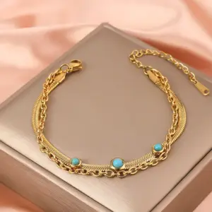 11# Double-Layer Blade Blue Beads/Gold