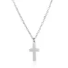 Wholesale Jewelry Simple Style Cross Titanium Steel 18K Gold Plated Plating Pendant Necklace