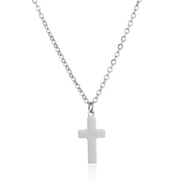Wholesale Jewelry Simple Style Cross Titanium Steel 18K Gold Plated Plating Pendant Necklace