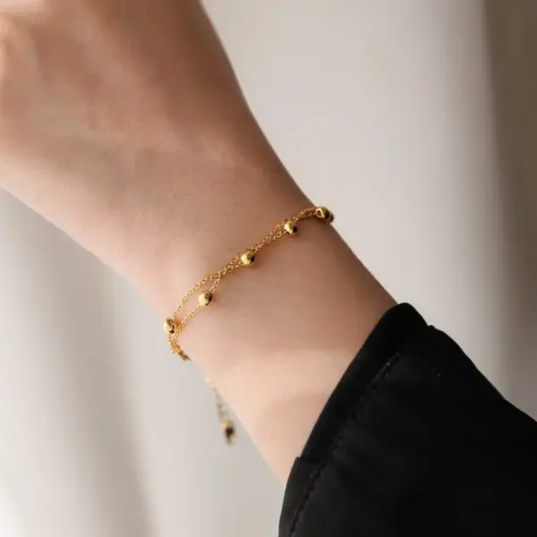 Wholesale PVD Coated Real Gold Plated 18K Gold Solid Color 304 Stainless Steel Sweet Waterproof Non Tarnish Bracelets Necklace