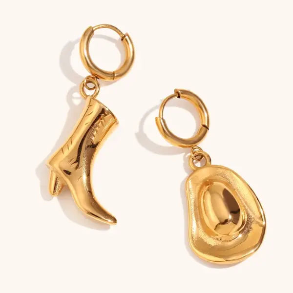 Wholesale PVD Coated Real Gold Plated Solid Color Stainless Steel Simple Style Waterproof Non Tarnish Earrings
