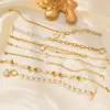 Elegant Baroque Style Modern Style Geometric Heart Shape Imitation Pearl Titanium Steel Paperclip Chain Cable Chain Bracelets In Bulk