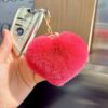 Wholesale New Year Heart-shaped Cute Little Love Hair Ball Pendant Car Keychain Pendant Plush Pendant Schoolbag Bag Hanging Ornaments for Women