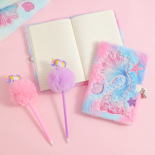 Wholesale Ocean Series Plush Notebook Chilen's Diary with Lock