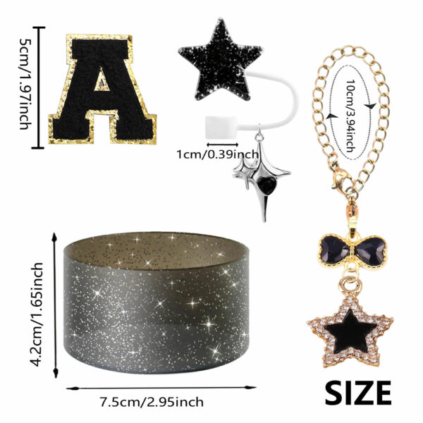 oly-8de0fb2f85f1e47b24bf03b15765dae1 Wholesale Silicone Straw Cute Glitter Stars