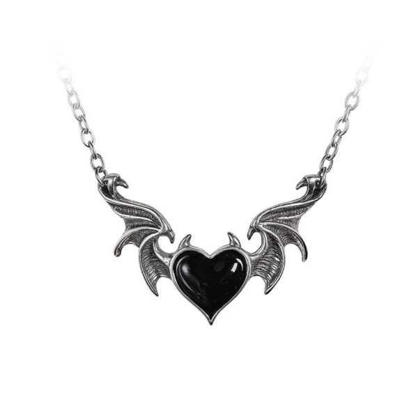 Wholesale Cross-border foreign trade Amazon Gothic Black Necklace Black/Red Heart Wing Necklace Jewelry Factory Outlet