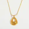 Wholesale Simple Design Stainless Steel 18K Gold Plated Waterdrop Pendant Necklace For Women Casual Romantic Commute Beach Daily Wear
