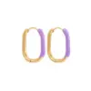 Wholesale 1 Pair Simple Style U Shape Enamel Stainless Steel Earrings