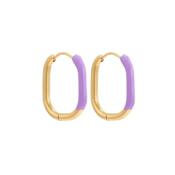 Wholesale 1 Pair Simple Style U Shape Enamel Stainless Steel Earrings
