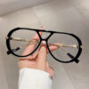 oly-8de7d196f6da865126be5f9fd5615f24 Wholesale Cross-border New Retro Fashion High-end Round Face Slimming Sunglasses Leopard Frame Double Beam Design Flat Mirror