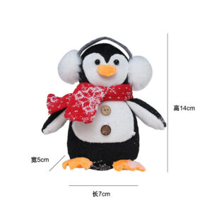 Penguin keychain gray headphones