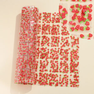 8 big red strawberry style / Geometric special-shaped resin hot-melt adhesive tape [whole piece 24*40cm, small square 3*4cm]