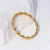 Wholesale PVD Coated Real Gold Plated Solid Color Stainless Steel Sweet Waterproof Non Tarnish Rings