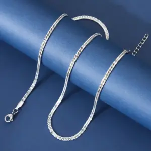 Double Row Box Chain (steel Color) / Length: 45+5CM
