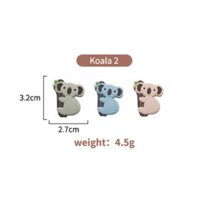 Koala no. 2 [silicone beads] (minimum batch of 20 pieces per style and color, random delivery or contact us for notes)