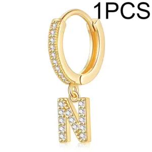 Single Alphabet Letter Earrings N