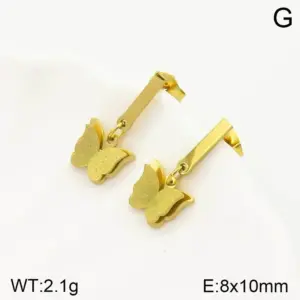 Gold Pendant Double-Sided Butterfly / 8*10mm / 1 Pair/Package