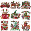 Wholesale Cartoon Car Christmas Hot Stamping Sticker UV DTF Ready to Press Transfers Wraps
