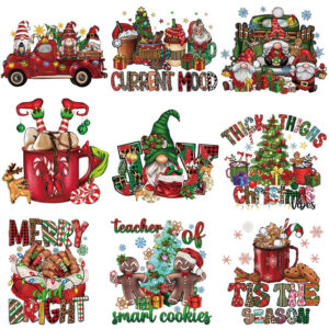 oly-8e0f377acae7e3484ac94bdf134e4b51 Wholesale Cartoon Car Christmas Hot Stamping Sticker UV DTF Ready to Press Transfers Wraps